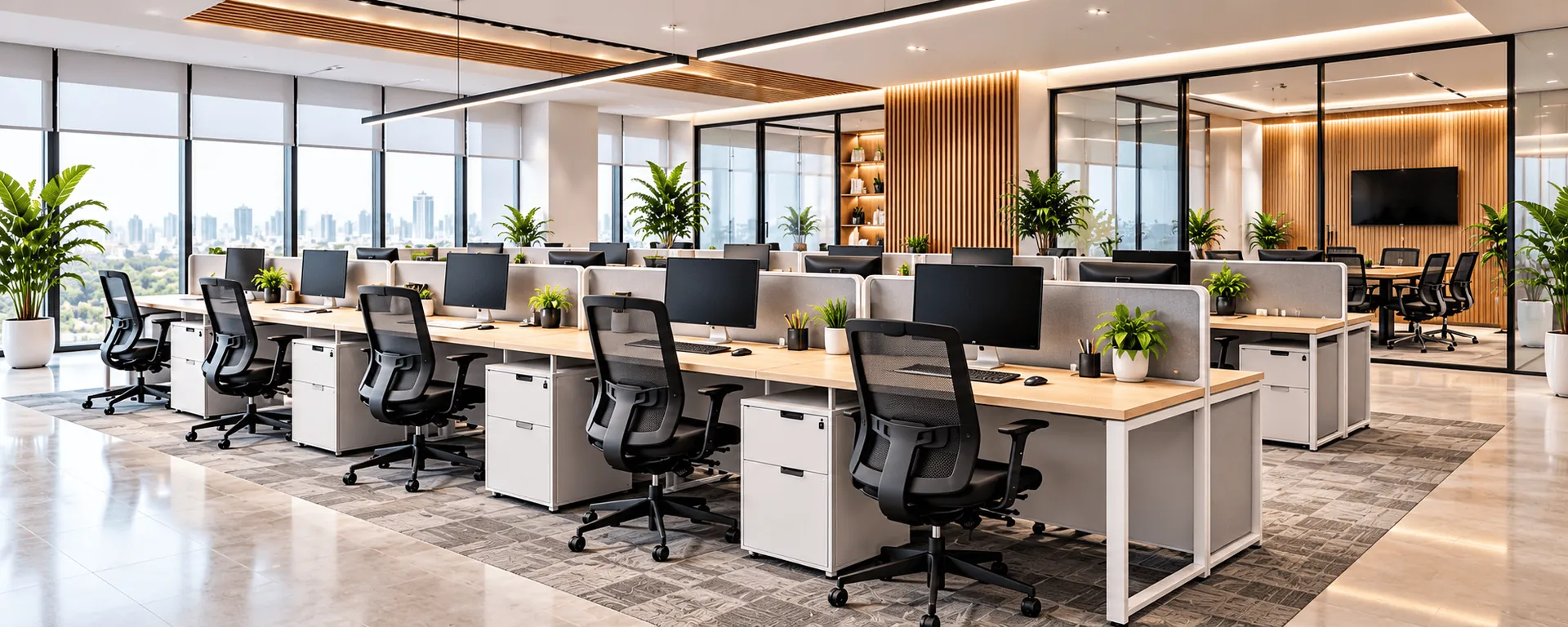 Linear Workstation, 4 Seater